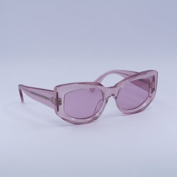 🕶️ New Celine CL40277F 72Y Sunglasses - Transparent Pink Frame, Pink Lenses - Picture 8 of 10